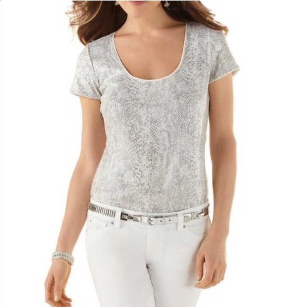 HP✨WHBM | Sequin Snake Print Scoop-Neck